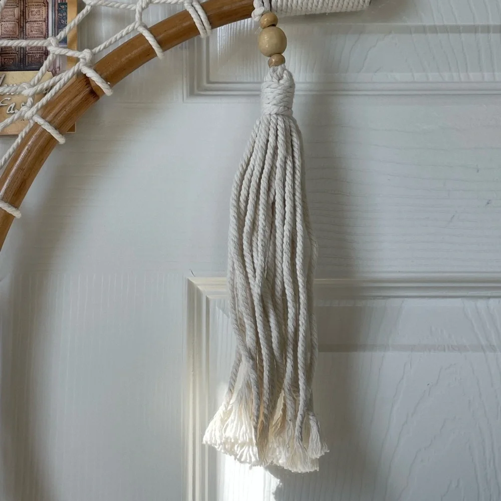 Crescent Moon Dream-Catcher Macramé Hanging Wall Tapestry